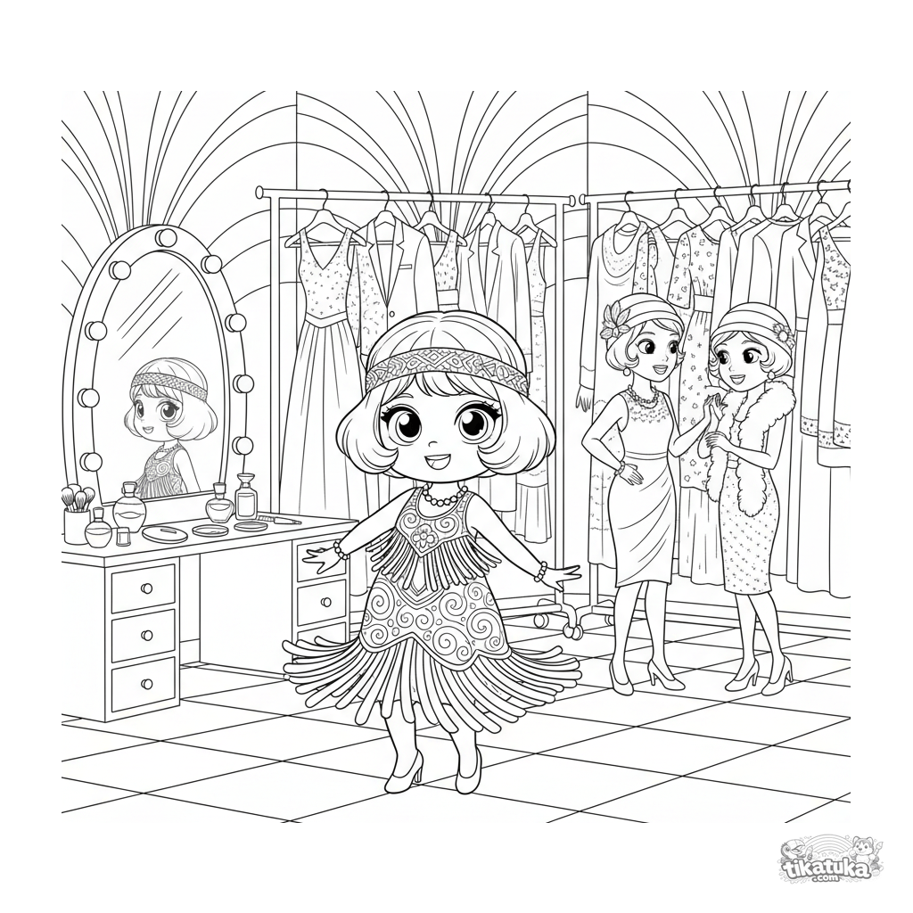 Vestido flapper años 20 backstage pasarela