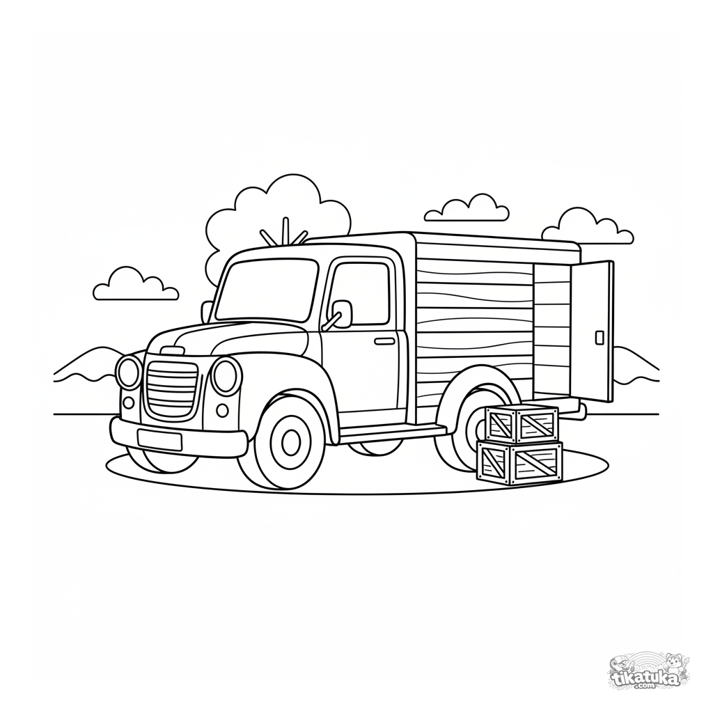 Camión de reparto vintage