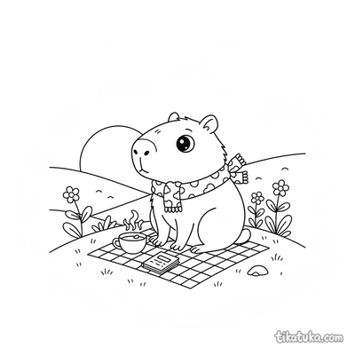 Capibara filosófico al atardecer