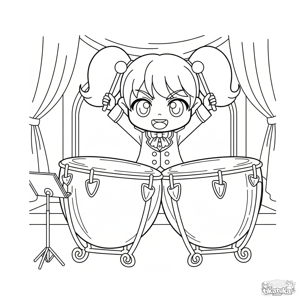 Jugador de timbales chibi