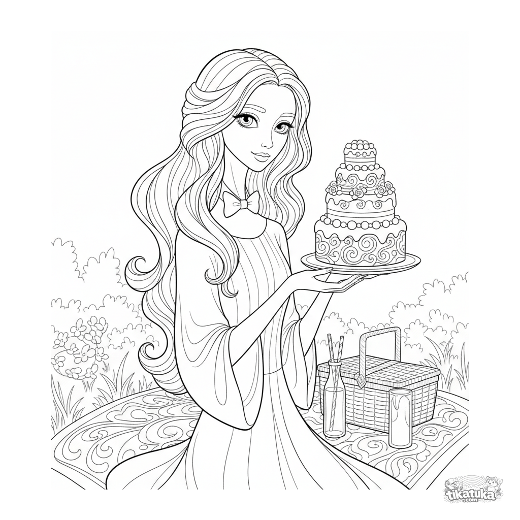 Monstruo Elegante Sirviendo Pastel