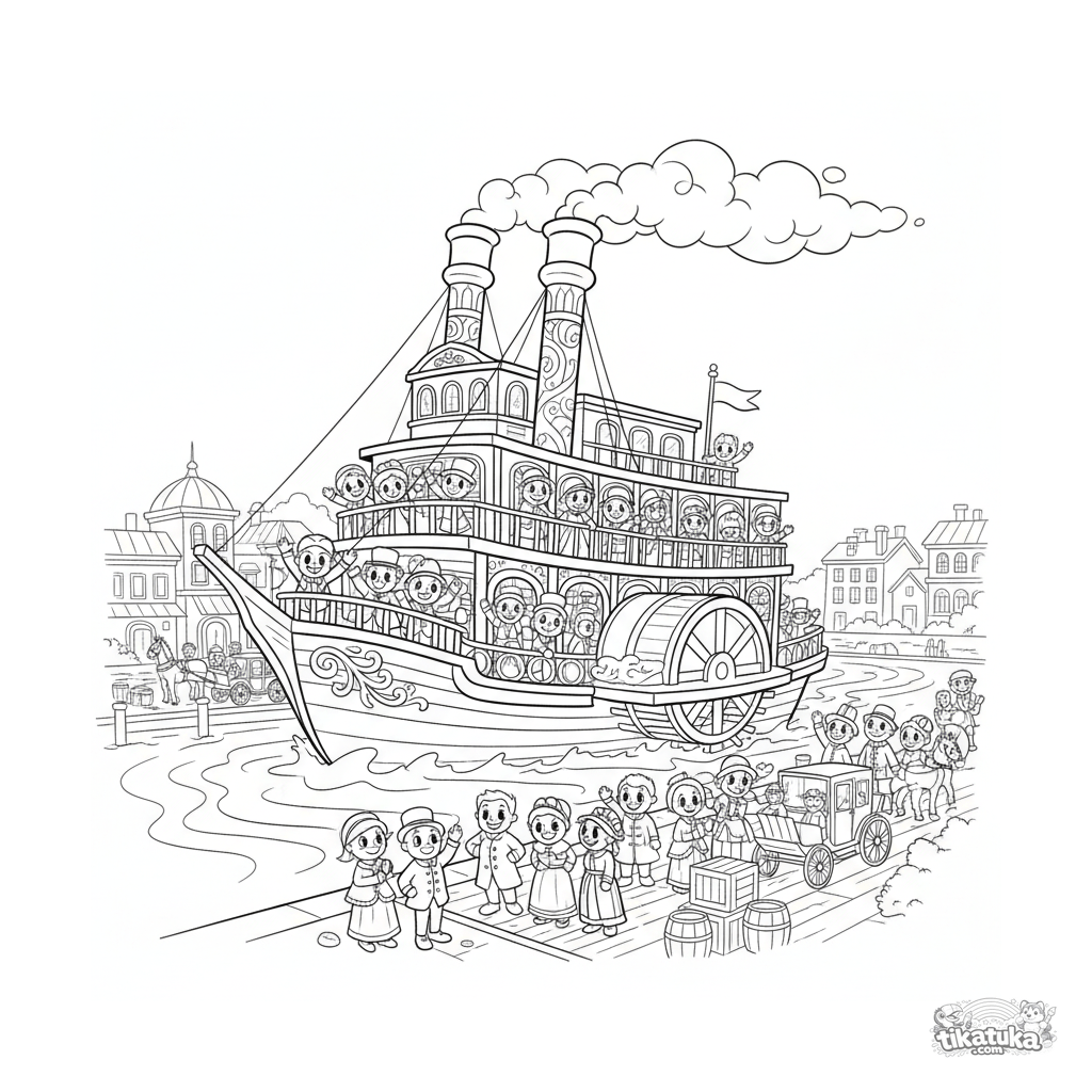 Vapor de ruedas partiendo