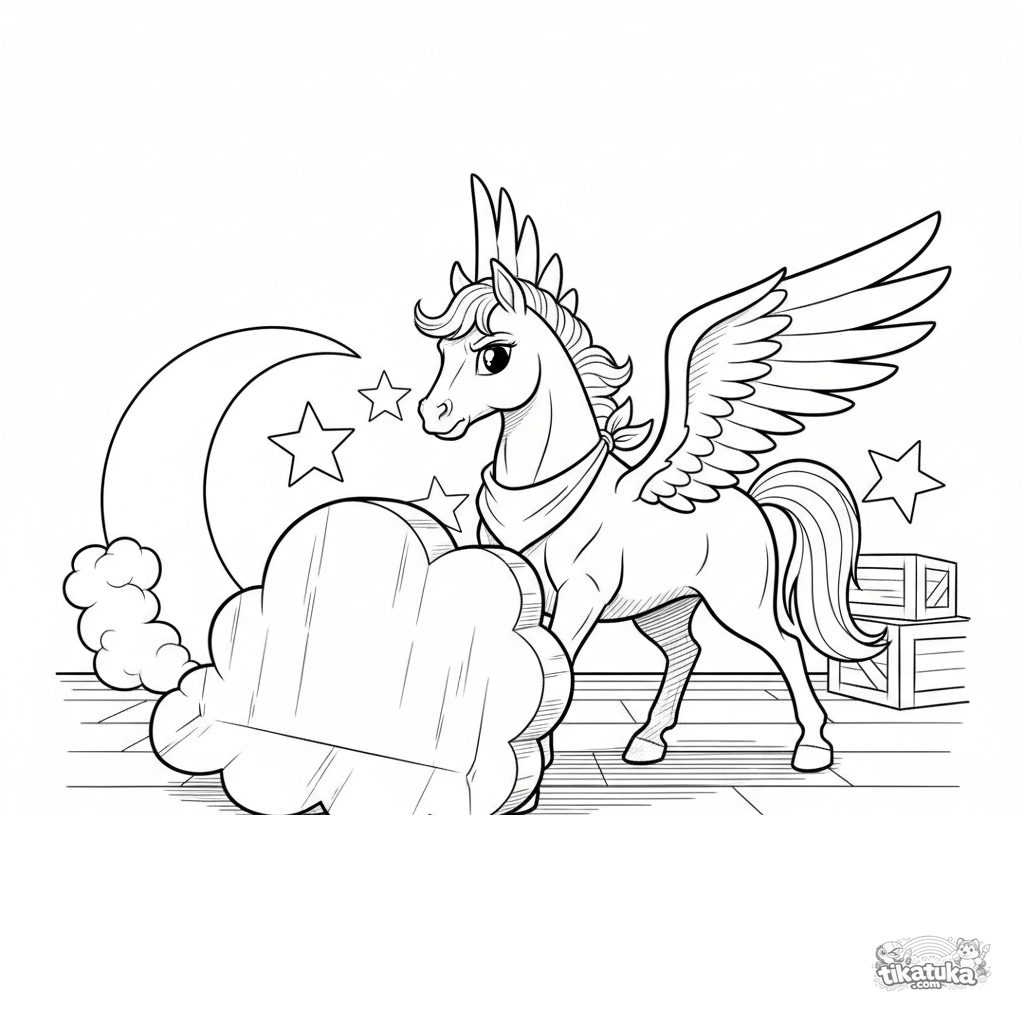 Pegaso tramoyista moviendo un accesorio con las alas