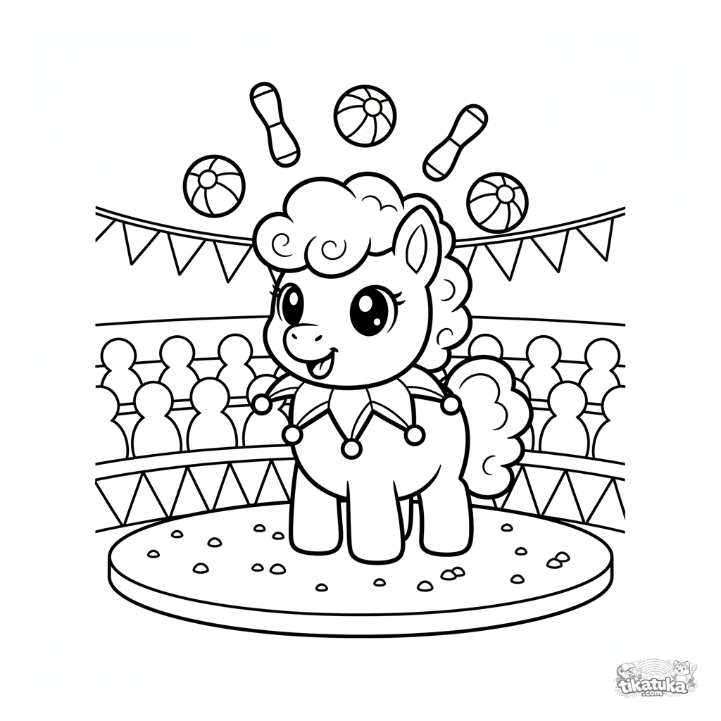 Pony Malabarista en la Pista de Circo