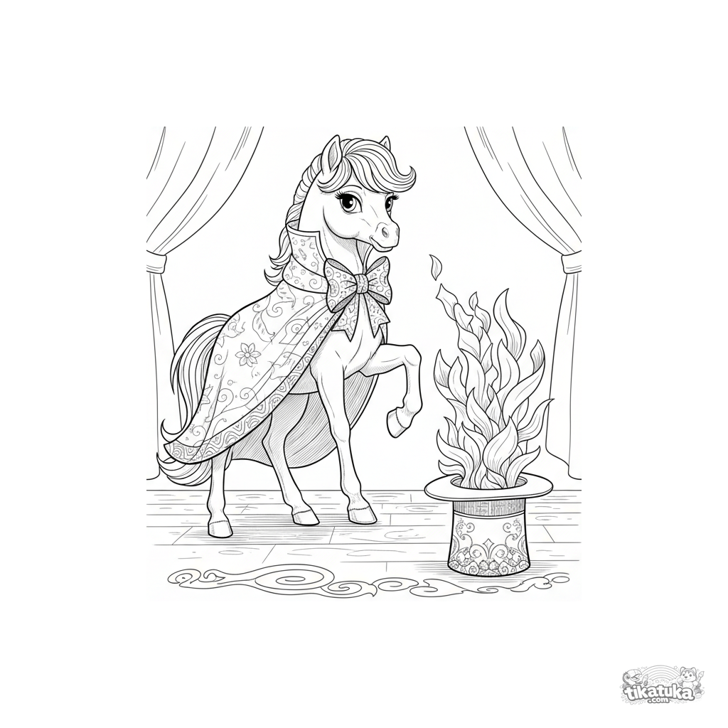 Poni mago con sombrero de copa