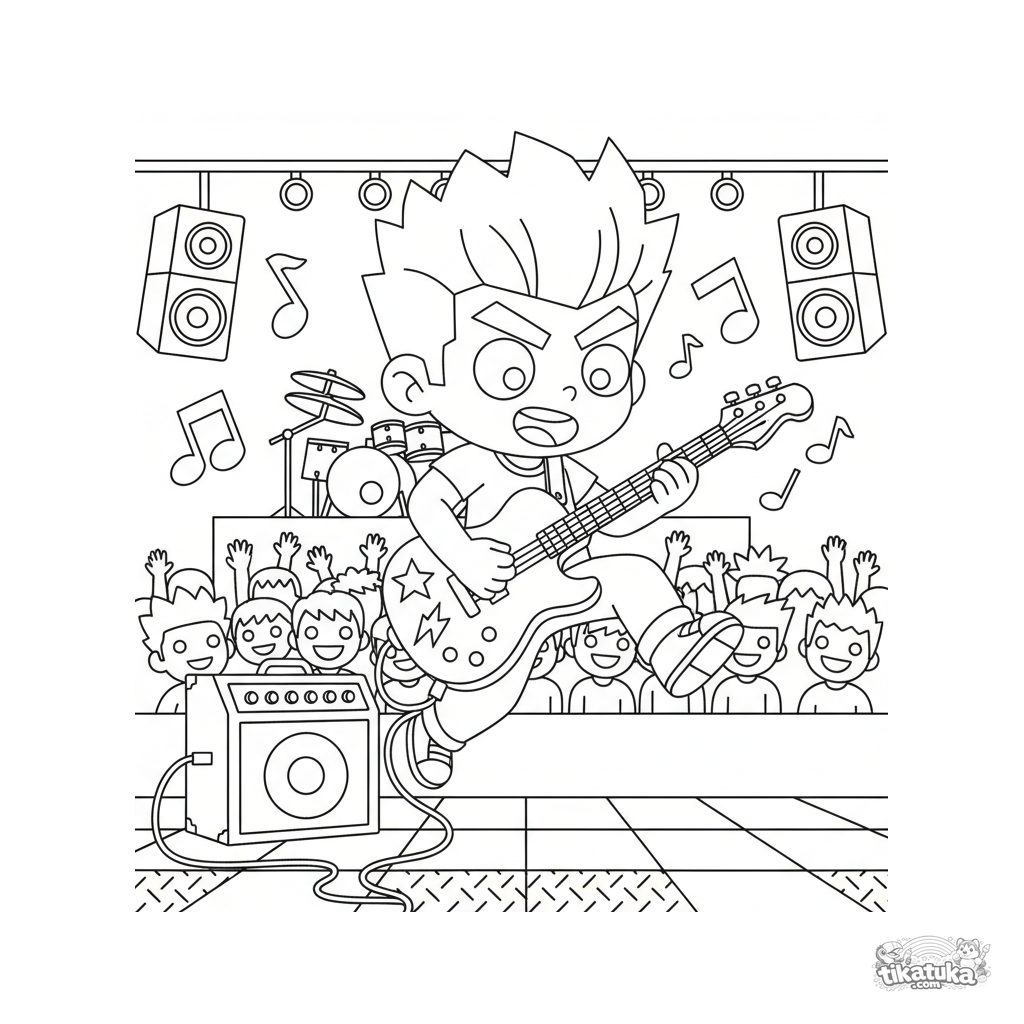 Guitarrista de Rock en el Escenario