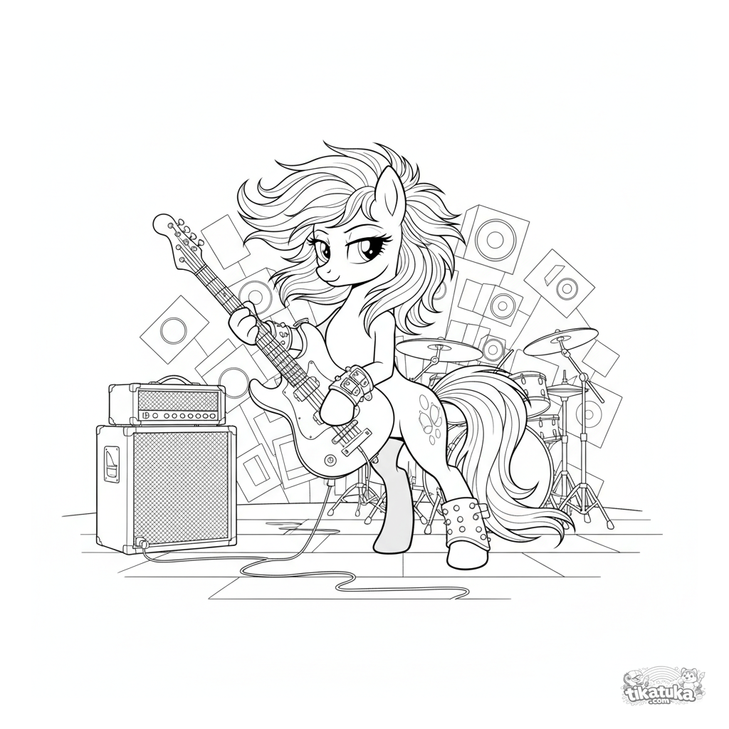 Pony Rockero Guitarrista en el Escenario