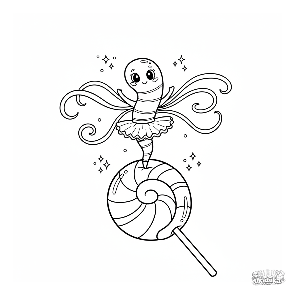 Bacteria espiral bailarina en una piruleta