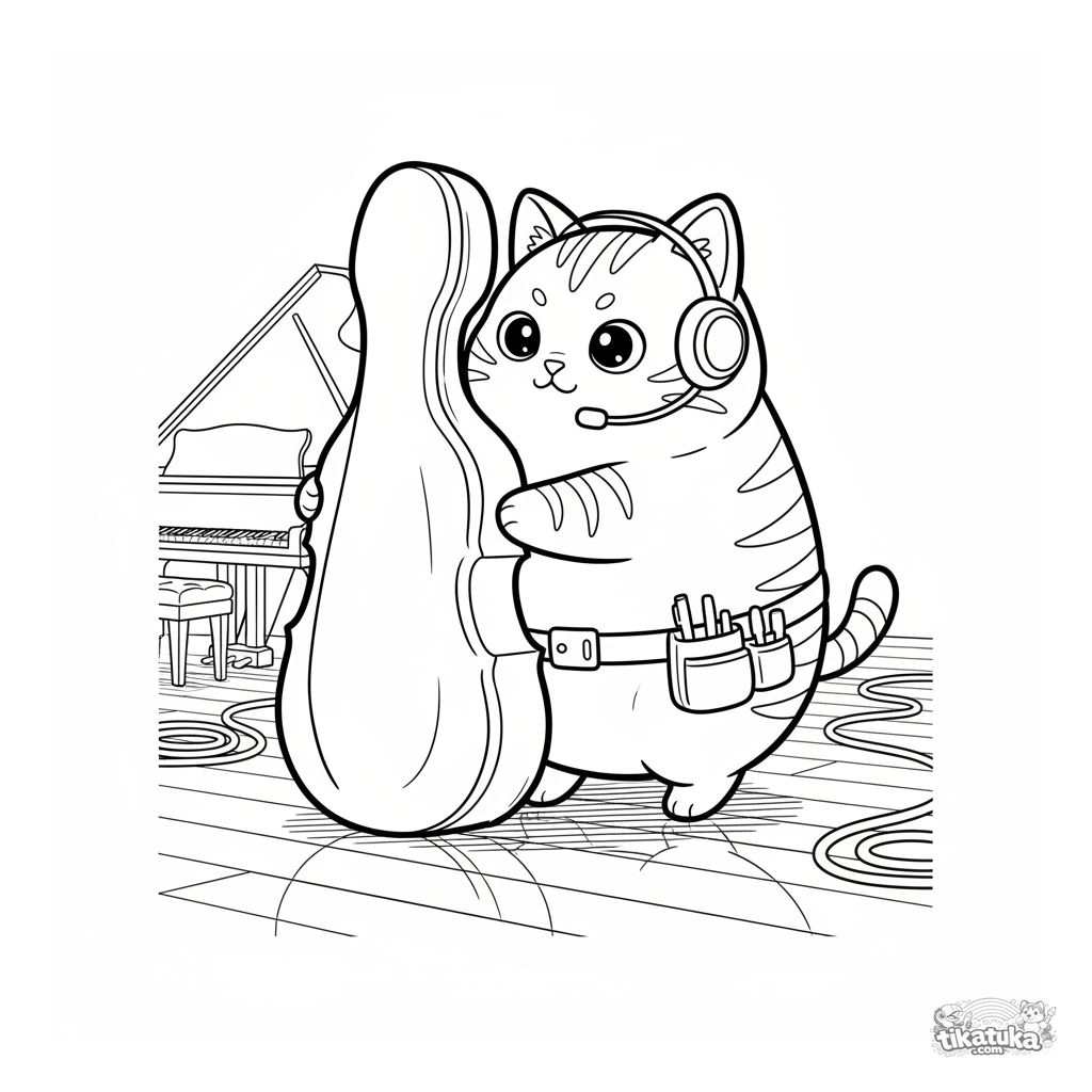 Gato Tramoyista con Estuche de Violonchelo