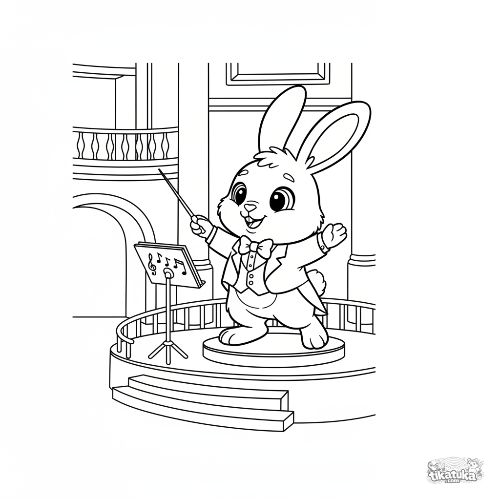 Conejo Director de Orquesta en el Escenario