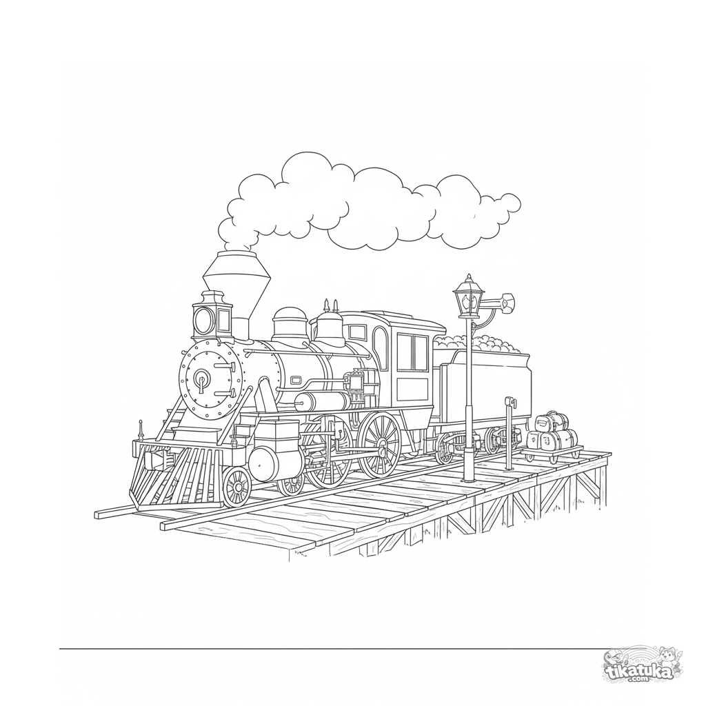 Locomotora de Vapor en Estación de Montaña