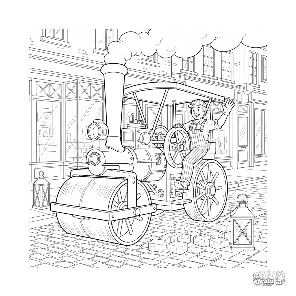 Aplanadora de vapor vintage